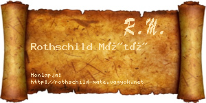 Rothschild Máté névjegykártya